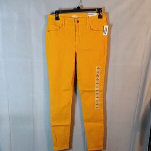 Old Navy Rockstar Yellow Stretch Denim Skinny Jeans